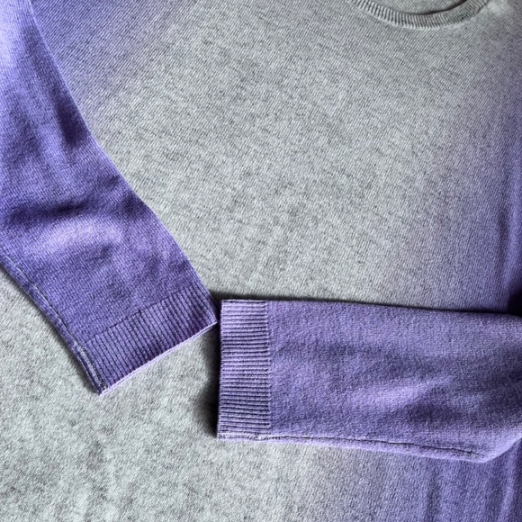 Vince. Vertical Dip Dye Crewneck Sweater - Cloud/Waterlily (NWOT) - Picture 9 of 10